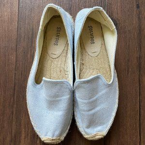 SOLUDOS CANVAS PLATFORM ESPADRILLES - LIGHT BLUE